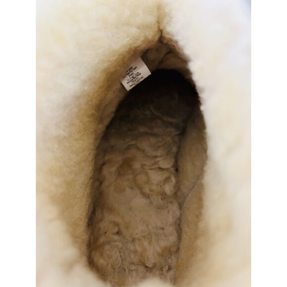 Minnetonka Sheepskin Ankle Boot Slippers Mens Size 11 Tan Suede Leather